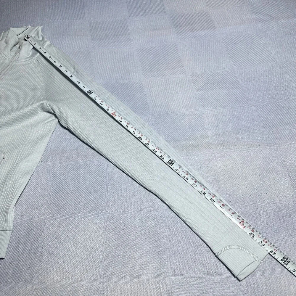 Lululemon Engineered Warmth Half-Zip Light Baby Blue‎ Merino Wool Women's Size 8
